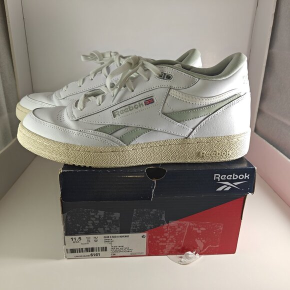 Reebok Club C Mid II Revenge White Sea Spray Alabaster Sneakers US11.5Men GY0034 - Picture 4 of 12